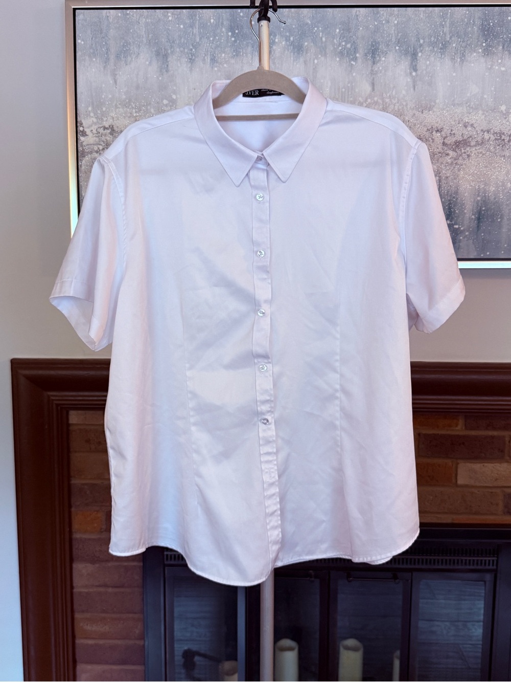 J.Ver Classic White Short-Sleeve Button-Up Shirt